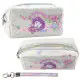 Mokyklinis baltas penalas Unicorn Confetti 20 cm