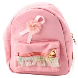 Vaikiška rožinė kuprinė su kaspinu 20 cm, 2,5 l