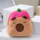 Plush Wallet with Keychain Capybara Strawberry Pink 9.5 x 8 cm Kanceliarinės prekės