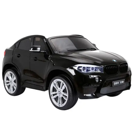 Juodas BMW X6M akumuliatorinis automobilis Automobiliai