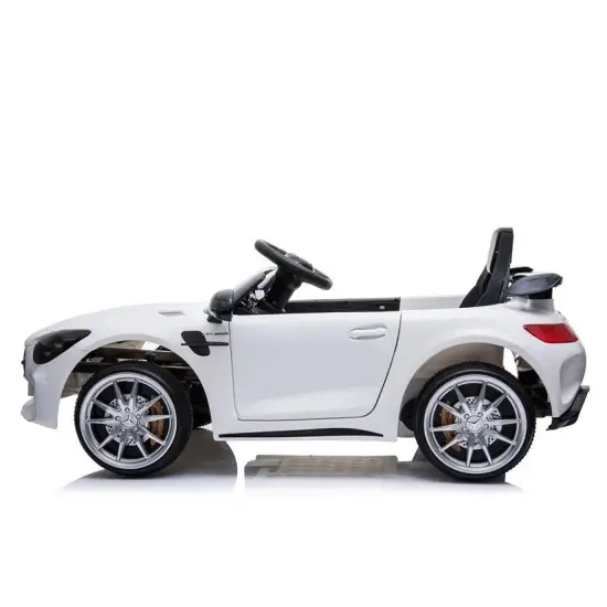 Mercedes GTR elektrinis baltas automobilis Elektrinės mašinėlės vaikams