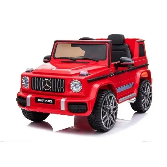 Raudonas "Mercedes G63" akumuliatoriaus visureigis Elektrinės mašinėlės vaikams