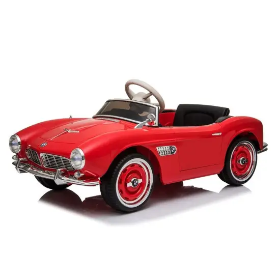 Raudonas akumuliatorinis automobilis BMW Retro SX1938 Elektrinės mašinėlės vaikams