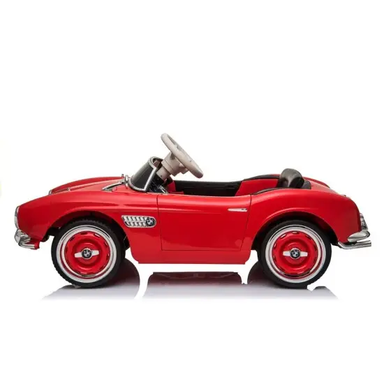 Raudonas akumuliatorinis automobilis BMW Retro SX1938 Elektrinės mašinėlės vaikams