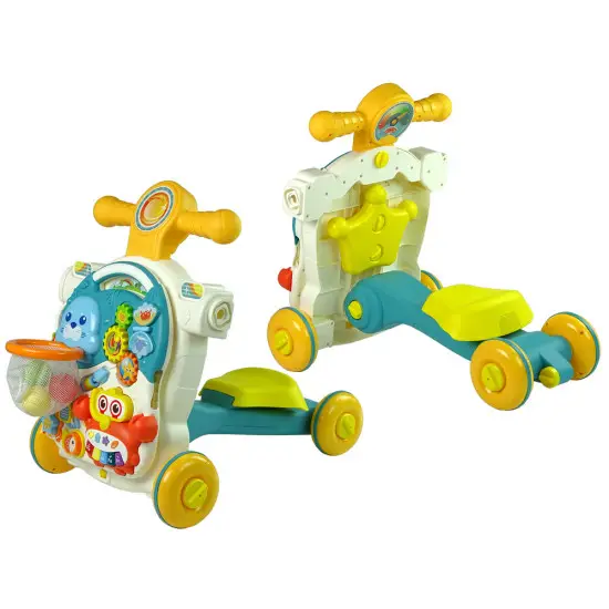 Mėlynas 4in1 stumiamasis žaislas