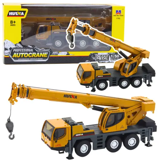 Autokrane Huina Crane Construction Vehicle Movable Metal Parts 1:50 Žaisliniai automobiliai