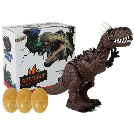 Rudas baterijomis maitinamas dinozauras Lėlės ir žaidimų rinkiniai
