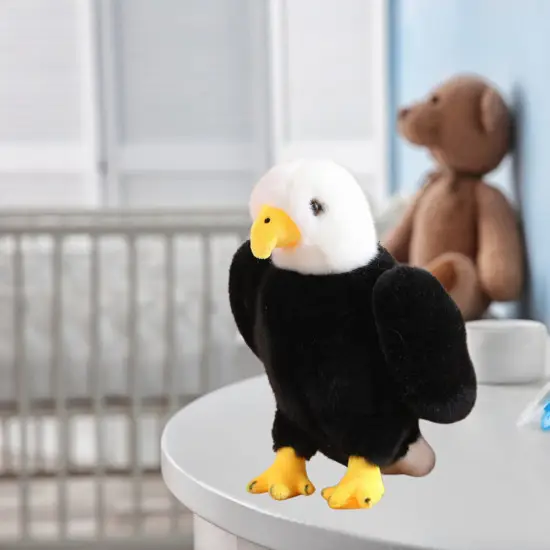 Plush Eagle Bird Plush Toy Mascot Cuddly Toy Black and White 25cm Pliušiniai žaislai