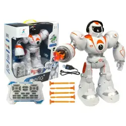 Nuotoliniu būdu valdomas R/C robotas šaudo raketas