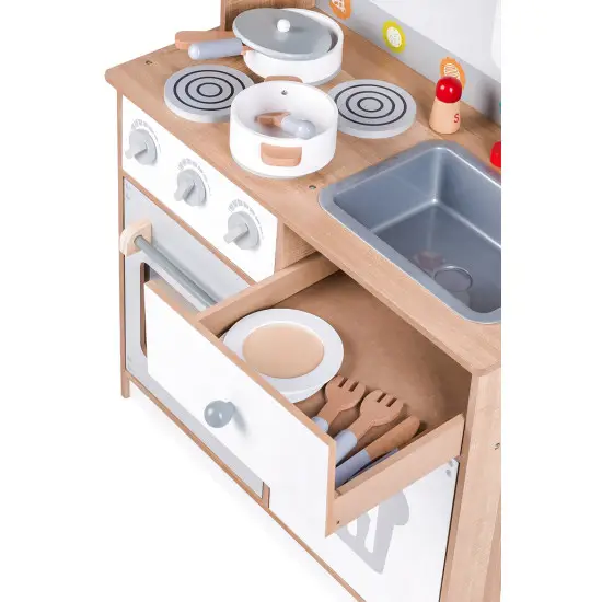 Didelė medinė vaikiška virtuvė Vaikams ECOTOYS