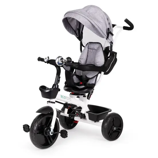 Pilkas triratis su stogeliu Dviračiai ECOTOYS