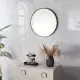 Apvalus juodas LED vonios veidrodis 60 cm su 3 šviesos spalvomis ModernHome
