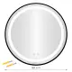 Apvalus juodas LED vonios veidrodis 80 cm su 3 šviesos spalvomis ModernHome