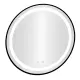 Apvalus juodas LED vonios veidrodis 80 cm su 3 šviesos spalvomis ModernHome