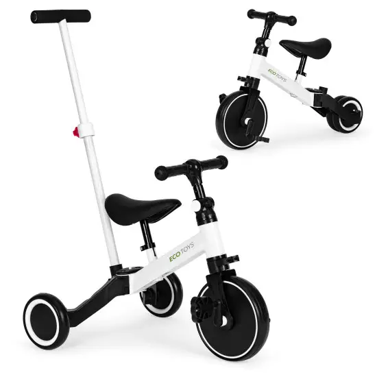 Baltas 3 ratų balansinis dviratukas 2in1 Dviračiai ECOTOYS