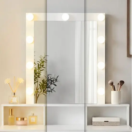 Tualetinis staliukas su veidrodžiu ir LED apšvietimu ModernHome
