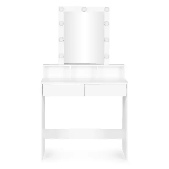 Tualetinis staliukas su veidrodžiu ir LED apšvietimu ModernHome