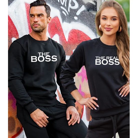 Juodas megztinis RealBoos baltos raidės 2001-xw01