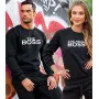 Juodas megztinis RealBoos baltos raidės