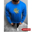 Blue sweatshirt Vytis (golden)