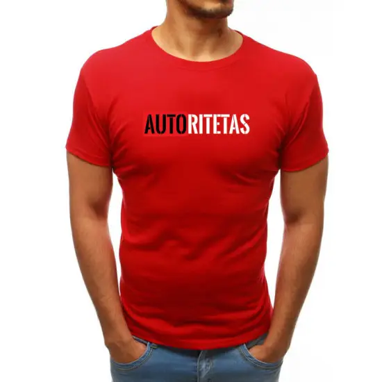 Raudoni vyriški marškinėliai Autoritetas JS/712005