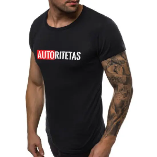 Juodi vyriški marškinėliai Autoritetas JS/712005