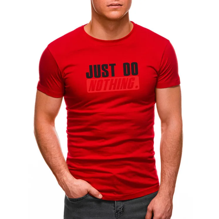 Raudoni vyriški marškinėliai Just do nothing JS/712005
