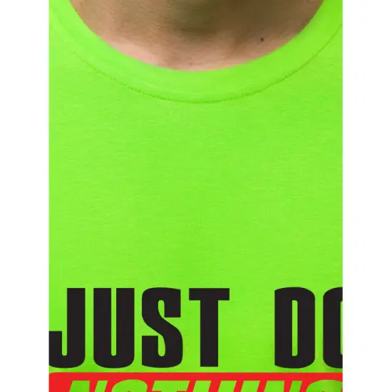 Žali neoniniai vyriški marškinėliai Just do nothing JS/712005