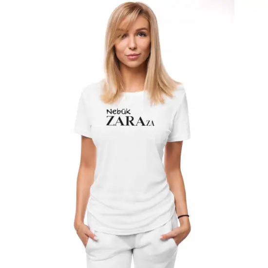 Moteriški baltos spalvos marškinėliai Zaraza JS/SD211