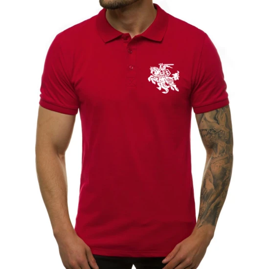 Vyriški raudoni polo marškinėliai Vytis POLO marškinėliai