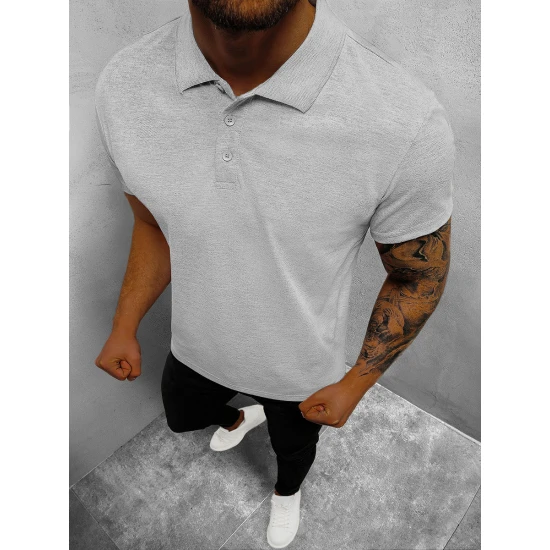 Vyriški šviesiai pilki polo marškinėliai Casual JS/8T80/2