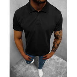 Vyriški juodi polo marškinėliai Casual