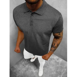 Vyriški tamsiai pilki polo marškinėliai Casual
