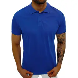Vyriški mėlyni polo marškinėliai Casual