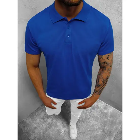 Vyriški mėlyni polo marškinėliai Casual JS/8T80/65