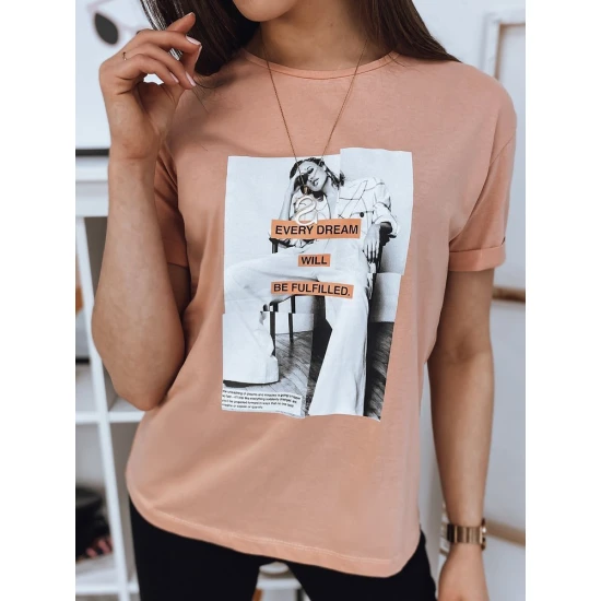 Akcija Moteriški  ružavos spalvos marškinėliai Dream RY1634