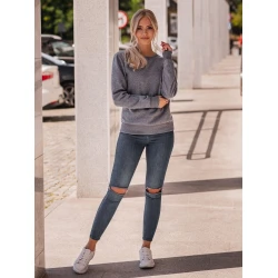 Moteriškas tamsiai pilkas džemperis plonas Kober