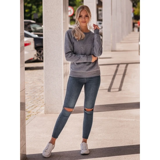 Moteriškas tamsiai pilkas džemperis plonas Kober JS/W01