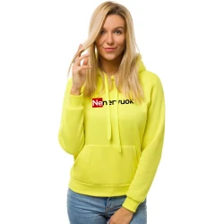 Geltonas moteriškas džemperis su gobtuvu Nenervuok