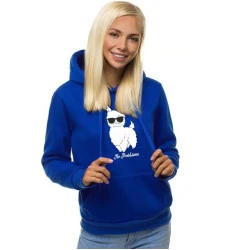 Mėlynas moteriškas džemperis su gobtuvu No ProbLlama