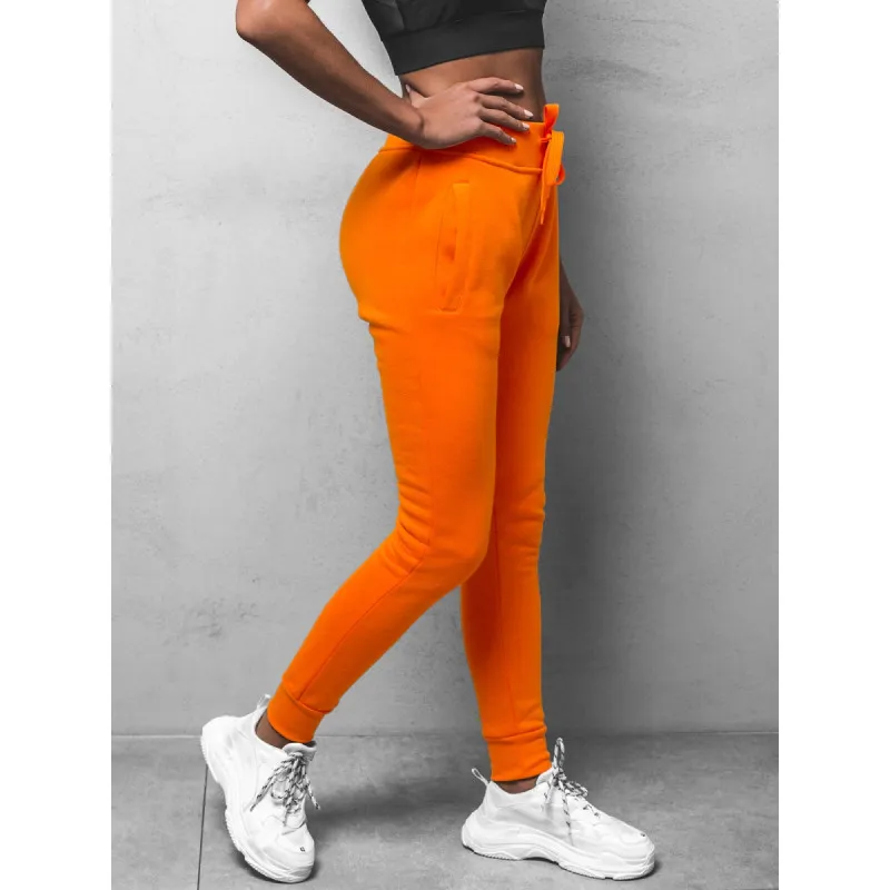 Women's orange casual trousers Flor JS/CK01