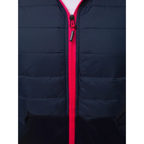 Moteriška tamsiai mėlyna striukė su rožine detale Lepi JS/KSW4009