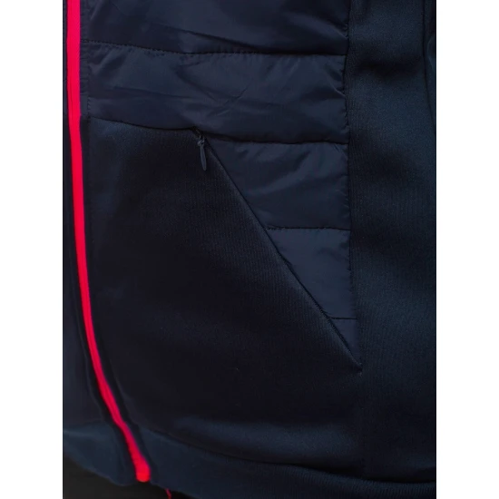 Moteriška tamsiai mėlyna striukė su rožine detale Lepi JS/KSW4009