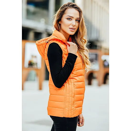 Caramel vest with hood Dzil JS/M23039