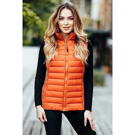 Caramel vest with hood Dzil JS/M23039