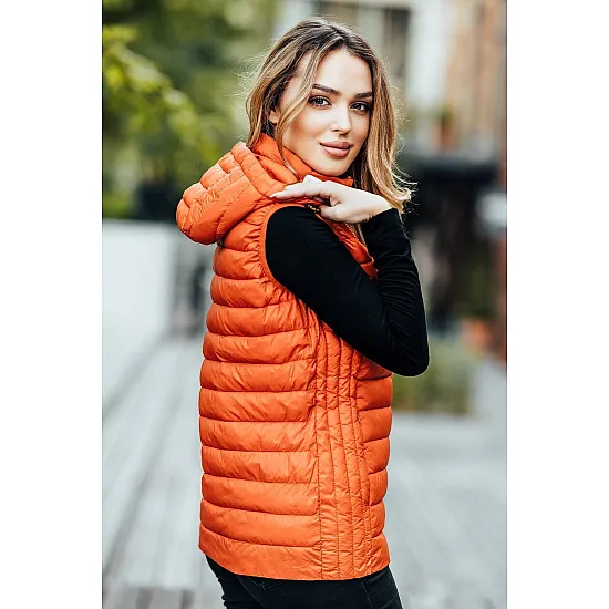 Caramel vest with hood Dzil JS/M23039