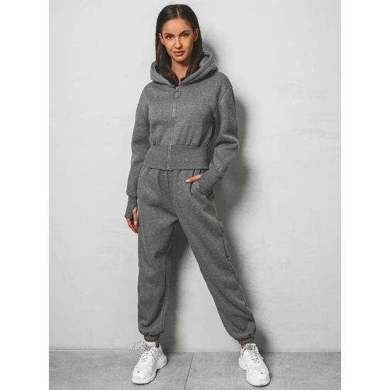 Tamsiai pilkas moteriškas džemperis Emi Džemperiai