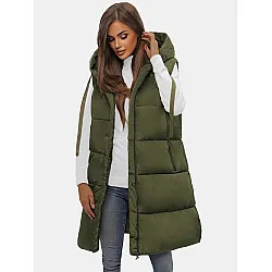 Women's long vest in green Potom
