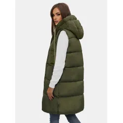 Women's long vest in green Potom