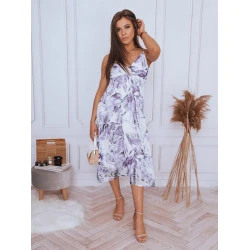 Akcija Balta moteriška suknelė violetinėmis gėlėmis Ladybird